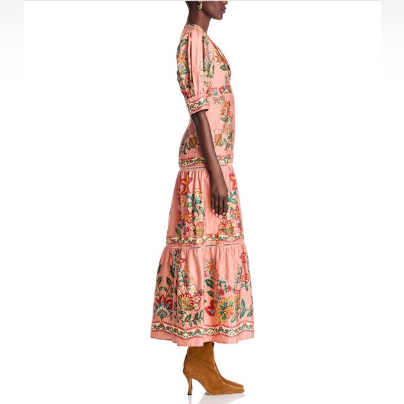 FARM Rio Pink Garden Delight Short Sleeve Maxi Dress - Picture 5 of 11